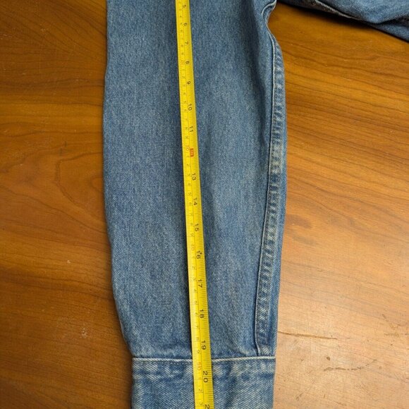 Vintage Jordache Blue Jean Denim Jacket Unisex - Large Medium Wash w/Pockets - Picture 13 of 16